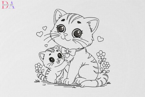 Cute Mother Cat and Kitten: An Embroidery Seller’s Review