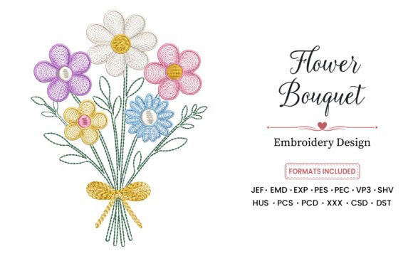 Daisy Flower Bouquet Embroidery Design Review