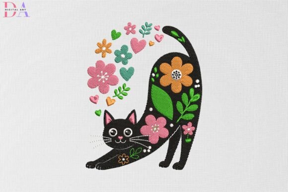 Floral Black Cat Stretch: An Embroidery Review