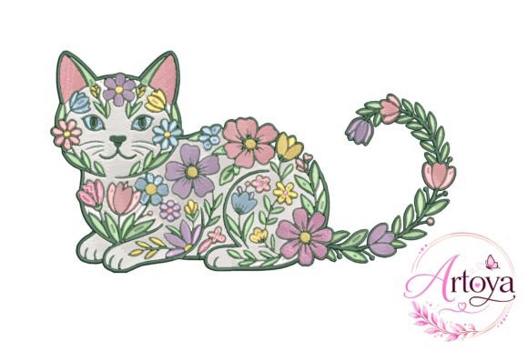Floral Cat Embroidery Design: A Boutique Review