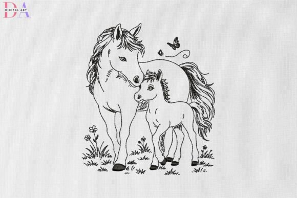 Horse Foal Meadow Butterfly Companions Design Review