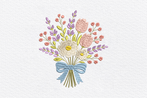 Pastel Floral Bouquet Embroidery Design Review