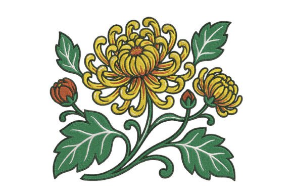 Yellow Chrysanthemum Embroidery Design Review